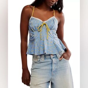 NWT Free People Allure Blue Top - M